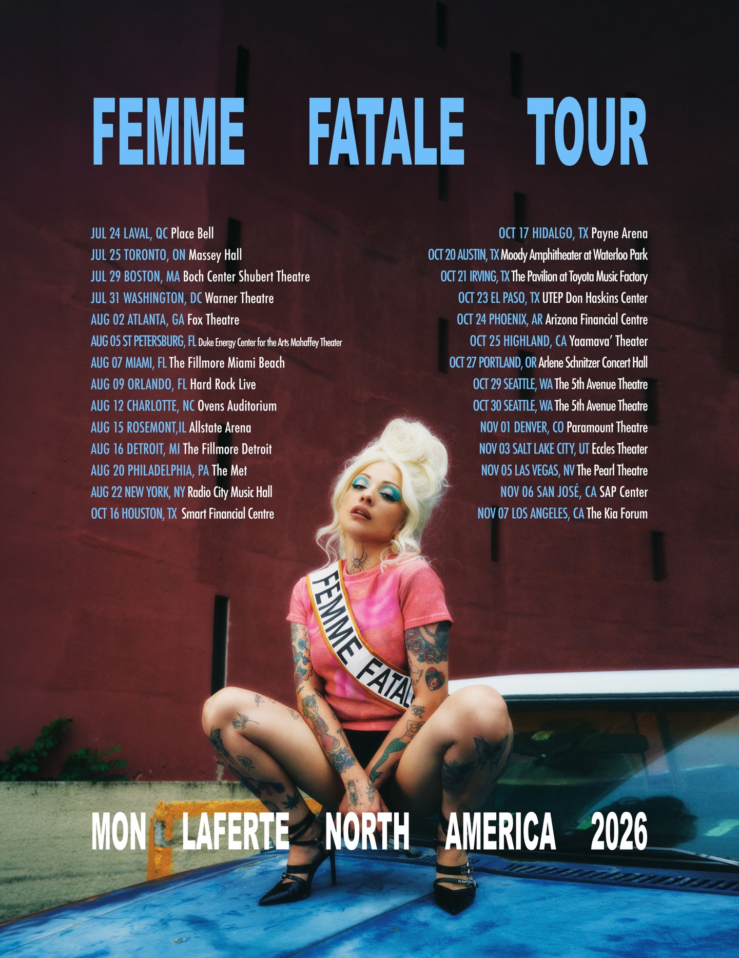 Mon Laferte Femme Fatale Tour Poster 2026