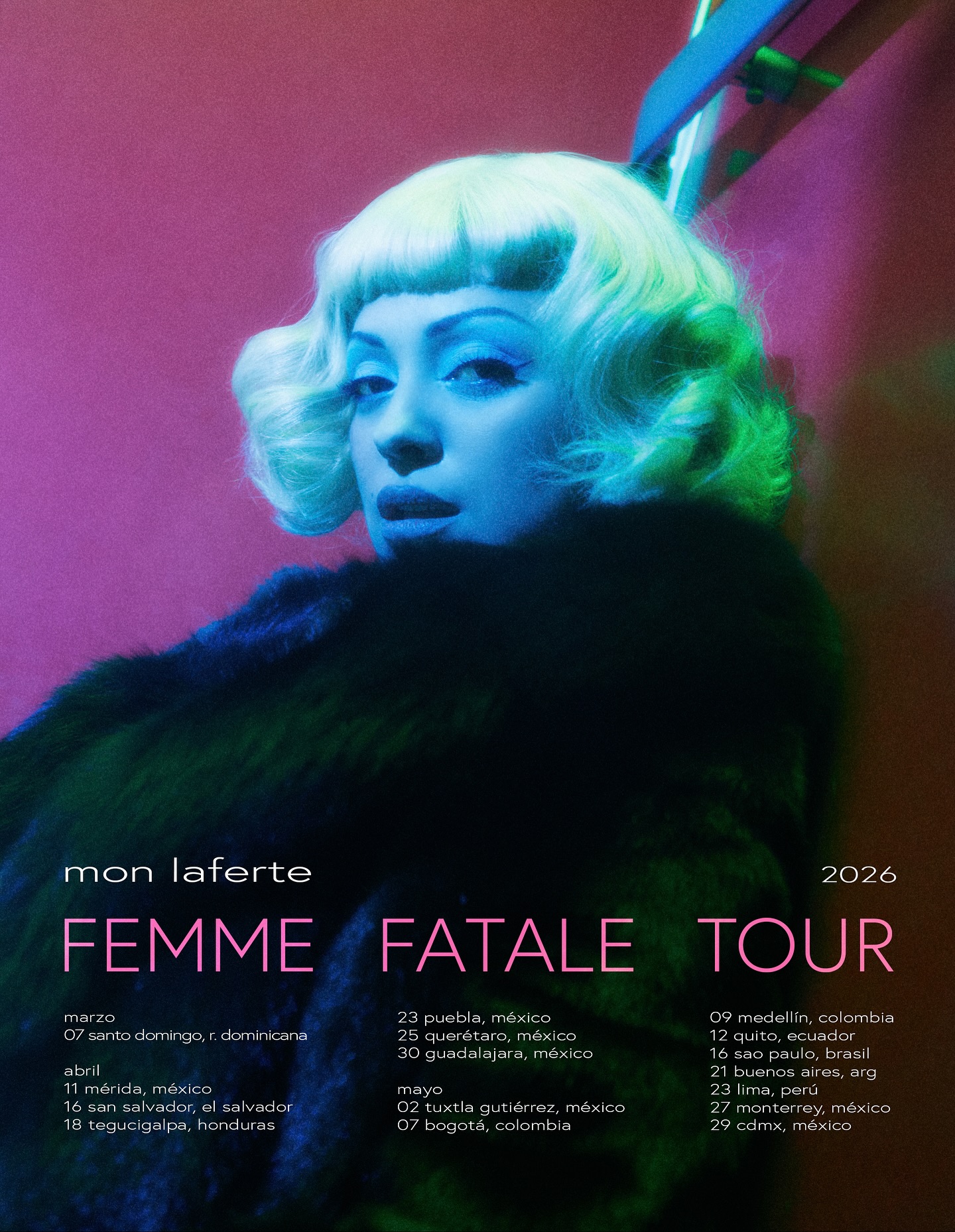 Mon Laferte Femme Fatale Tour Poster 2026